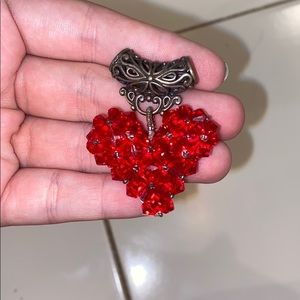 ruby red necklace charm